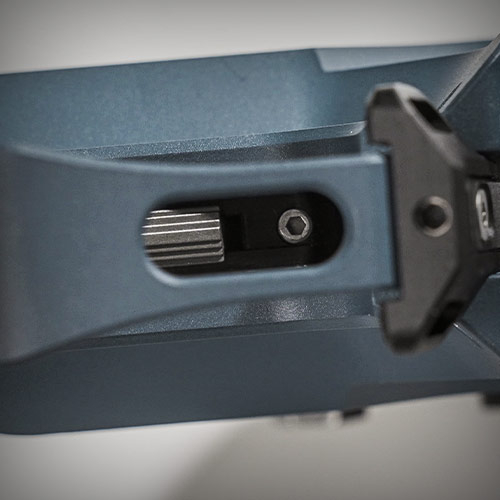 HOLE IN TRIGGER GUARD FOR EASY TRIGGER ADJUSTMENT ACCESS